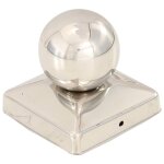Vidaxl bouchons de poteau 6 pcs globe final acier inoxydable 81x81 mm