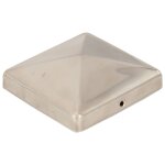 Vidaxl bouchons de poteau de clture pyramidaux 6 pcs inox 101x101 mm