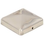 Vidaxl bouchons de poteau de clture pyramidaux 6 pcs inox 71x71 mm
