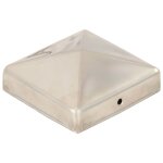 Vidaxl bouchons de poteau de clture pyramidaux 6 pcs inox 81x81 mm