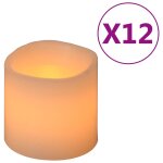 Vidaxl bougies lectriques  led 12 pcs blanc chaud