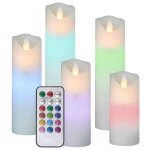 Vidaxl bougies lectriques led 5 pcs avec tlcommande colores