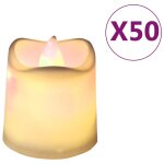 Vidaxl bougies lectriques sans flamme  led 50 pcs blanc chaud