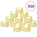 Vidaxl bougies lectriques sans flamme  led 50 pcs blanc chaud