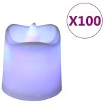 Vidaxl bougies électriques sans flamme à led colorées 100 pcs Vidaxl bougies électriques sans flamme à led colorées 100 pcs