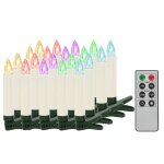 Vidaxl bougies led sans fil de nol avec tlcommande 20 pcs rvb