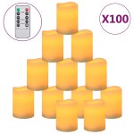 Vidaxl bougies led sans flamme 100 pcs avec tlcommande blanc chaud