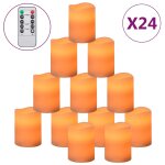 Vidaxl bougies led sans flamme 24 pcs avec tlcommande blanc chaud