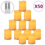 Vidaxl bougies led sans flamme 50 pcs avec tlcommande blanc chaud