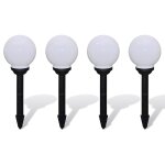Vidaxl boule solaire extrieure d'alle 15 cm 4 pcs et piquets