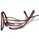 Vidaxl bride flash avec rnes et embout d'pi marron en cuir