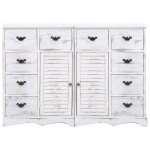 Vidaxl buffet avec 10 tiroirs blanc 113 x 30 x 79 cm bois Vidaxl buffet avec 10 tiroirs blanc 113 x 30 x 79 cm bois