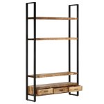 Vidaxl buffet 118x30x200 cm bois de manguier solide brut
