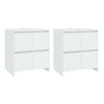 Vidaxl buffets 2 pcs blanc 70x41x75 cm agglomr