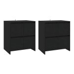 Vidaxl buffets 2 pcs noir 70x41x75 cm aggloméré Vidaxl buffets 2 pcs noir 70x41x75 cm aggloméré