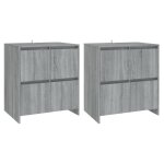 Vidaxl buffets 2 pcs sonoma gris 70x41x75 cm agglom�r�