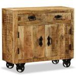 Vidaxl buffet avec 2 tiroirs et 1 armoire bois de manguier brut Vidaxl buffet avec 2 tiroirs et 1 armoire bois de manguier brut