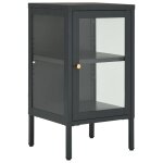 Vidaxl buffet anthracite 38x35x70 cm acier et verre