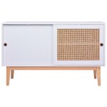 Vidaxl buffet blanc 130x40x80 cm mdf et résine tressée Vidaxl buffet blanc 130x40x80 cm mdf et résine tressée