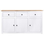 Vidaxl buffet blanc 135x40x80 cm pin solide assortiment panama