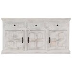 Vidaxl buffet blanc 140 x 40 x 74 cm bois de manguier massif