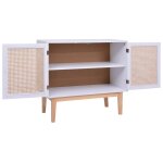 Vidaxl buffet blanc 88, 5x40x80 cm mdf et résine tressée Vidaxl buffet blanc 88, 5x40x80 cm mdf et résine tressée