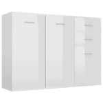 Vidaxl buffet blanc brillant 105x30x75 cm agglomr