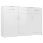 Vidaxl buffet blanc brillant 110x30x75 cm agglomr