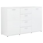 Vidaxl buffet blanc brillant 120x35, 5x75 cm agglomr