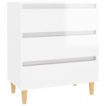 Vidaxl buffet blanc brillant 60x35x69 cm agglom�r�