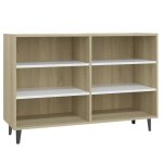 Vidaxl buffet blanc et chne sonoma 103, 5x35x70 cm agglomr