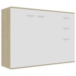 Vidaxl buffet blanc et chne sonoma 105x30x75 cm agglomr