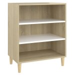 Vidaxl buffet blanc et chne sonoma 57x35x70 cm agglomr