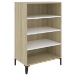 Vidaxl buffet blanc et chne sonoma 57x35x90 cm agglomr