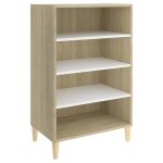 Vidaxl buffet blanc et chne sonoma 57x35x90 cm agglomr