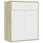 Vidaxl buffet blanc et chne sonoma 60x30x75 cm agglomr