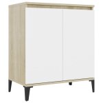 Vidaxl buffet blanc et chne sonoma 60x35x70 cm agglomr