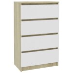 Vidaxl buffet blanc et chne sonoma 60x35x98, 5 cm agglomr