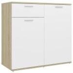 Vidaxl buffet blanc et chne sonoma 80x36x75 cm agglomr