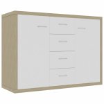 Vidaxl buffet blanc et chne sonoma 88x30x65 cm agglomr