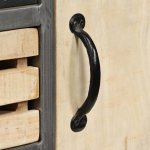 Vidaxl buffet bois de manguier massif et acier 65 x 33 x 76 cm