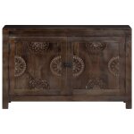 Vidaxl buffet avec dessin sculpt� 110x35x70 cm bois de manguier massif