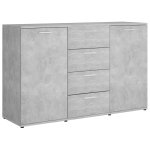Vidaxl buffet gris bton 120x35, 5x75 cm agglomr