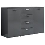 Vidaxl buffet gris brillant 120x35, 5x75 cm agglomr
