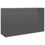 Vidaxl buffet gris brillant 120x36x69 cm agglomr