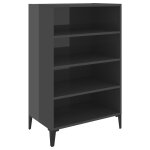Vidaxl buffet gris brillant 57x35x90 cm agglom�r�