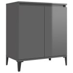 Vidaxl buffet gris brillant 60x35x70 cm agglomr