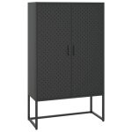 Vidaxl buffet haut noir 80x35x135 cm acier
