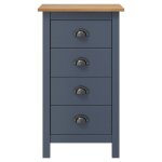 Vidaxl buffet hill range gris 46x35x80 cm bois de pin solide