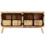 Vidaxl buffet marron et noir 160x30x80 cm bois de manguier solide brut